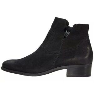 Paul Green Black Suede Leather Ankle Boots